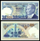 TURCIA █ bancnota █ 500 Lira █ L. 1970 (1984) █ P-195 █ UNC █ necirculata