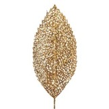 Ramură Decorativă de Crăciun cu Glitter Auriu, Tulpină Lungă 65 cm, CMCLASS