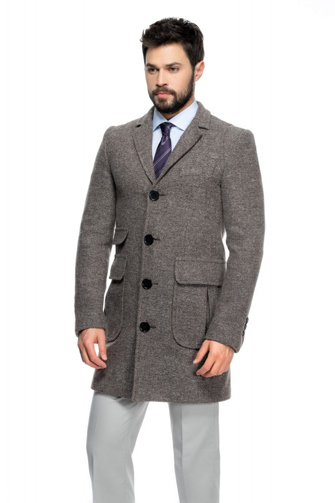 Palton barbati slim gri B125, 52 | Okazii.ro