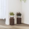 Set 2 Suporturi Plante Gossi, Lemn Compozit, 10x10x18cm, Stejar Maro, Interior/Exterior, Robust, Usor Curatare