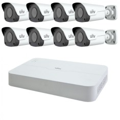 Sistem supraveghere Uniview 8 camere IP 4MP lentila 2.8mm NVR 4K 8 canale 8MP SafetyGuard Surveillance foto