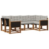 vidaXL Set de canapele de exterior 6 pcs Natural și Gri deschis 3382167