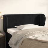 Gossi tablie de pat cu aripioare negru 103x23x78/88 cm catifea