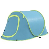 Outsunny Cort Camping Impermeabil, Cort Pop-Up cu Accesorii și Geantă de Transport, 245x148x105 cm, Albastru | Aosom Romania