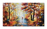 Cumpara ieftin Tablou GIGANT pictat manual dormitor, living, Noi doi pe aleea vietii, 120x70cm ulei pe panza in cutit efect 3D, Superb