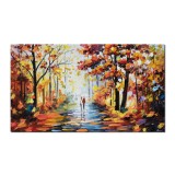 Tablou GIGANT pictat manual dormitor, living, Noi doi pe aleea vietii, 120x70cm ulei pe panza in cutit efect 3D, Superb