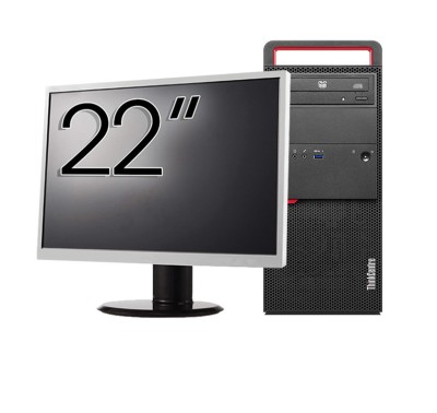 Pachet Calculator Second Hand LENOVO M800 Tower, Intel Core i3-6100 3.70GHz, 8GB DDR4, 256GB SSD, DVD-ROM + Monitor 22 Inch NewTechnology Media foto