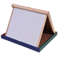 Tabla educativa cu 2 fete pentru copii si cadru lemn, Pliabila,40x40 cm