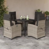 VidaXL Set mobilier de grădină cu perne, 5 piese gri deschis poliratan