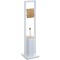 Suport WC cu perie 5Five Natureo, cu suport hartie igienica, metal si bambus, 20x20x80 cm, alb Household NewTrend