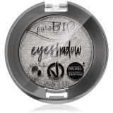 puroBIO Cosmetics Compact Eyeshadows fard ochi culoare 23 Silver 2,5 g