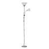 Lampadar Basic Argintiu, 2 Becuri E27/E14, 177cm