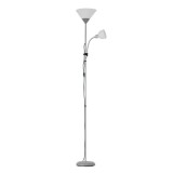 Cumpara ieftin Lampadar Basic Argintiu, 2 Becuri E27/E14, 177cm