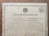 TITLU DE PROPIETATE IN NUMELE MAJESTATEI SALE , REGELUI ROMANIEI CAROL I, 1898 * BUZAU