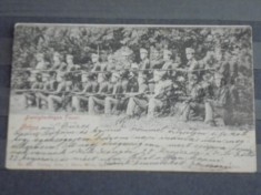 AUSTRIA - WIEN - GRUP DE SOLDATI CU OFITER AL ARMATEI AUSTRO- UNGARE IN PRIMUL RAZBOI MONDIAL - EDITATA IN 1907 SI CIRCULATA DIN UNGARIA LA CLUJ -