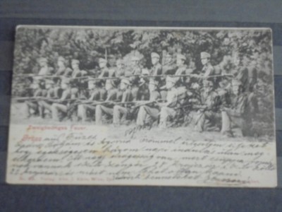 AUSTRIA - WIEN - GRUP DE SOLDATI CU OFITER AL ARMATEI AUSTRO- UNGARE IN PRIMUL RAZBOI MONDIAL - EDITATA IN 1907 SI CIRCULATA DIN UNGARIA LA CLUJ - foto