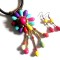 Set pietre howlite colorate, set colier cu pandantiv si cercei 41117