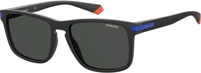 Ochelari de Soare POLAROID PLD 2088/S 0VK/M9, 55mm, Matte Black Blue foto