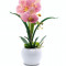 Ghiveci decorativ cu flori artificiale, roz, Orhidee, 40 cm