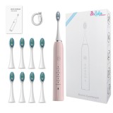 Periuta de Dinti Electrica SofiaCONCEPT&reg;, 8 Capete Incluse, IPX7, 1200Mah, 43000 Miscari/Min, Pink