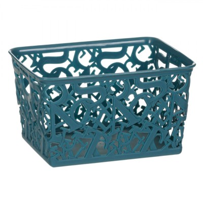 Suport Organizator, Plastic, Model Litere, Culoare Petrol, Dimensiuni 14.3x11.3x8.2cm foto