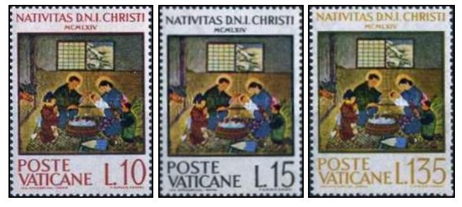 Vatican 1964 - Craciun, serie neuzata