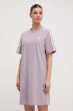 Adidas rochie din bumbac culoarea violet, mini, oversize IR6054