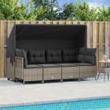 VidaXL Set canapele de grădină cu perne, 5 piese gri deschis poliratan 3261532