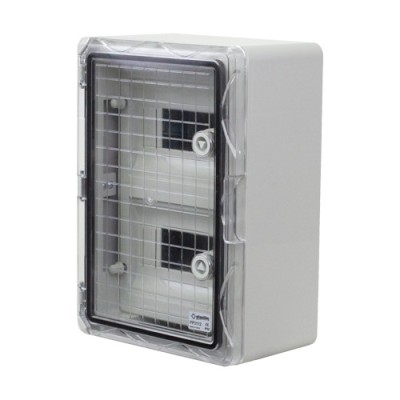 Cutie modulara IP65 din ABS gri, usa transparenta, 2 x 9 module, 250x350x150 mm PP3112 foto