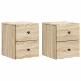 vidaXL Dulap de noapte suspendat 2 pcs Stejar Sonoma 34,5 x 33 x 40 cm 899150