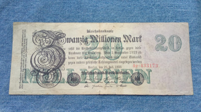 20000000 Mark 1923 Germania / 20 milioane marci / zwanzig millionen seria 433173 foto