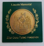 Lincoln Memorial - 22kt GOLD Plated Medallion in Clear Case