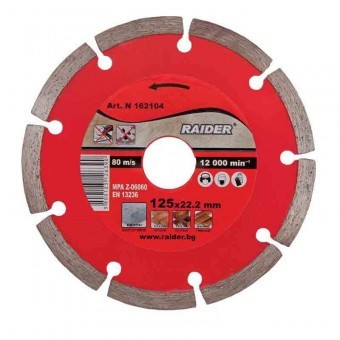 Disc diamantat segmentat uscat 115mm, Raider 162101 foto