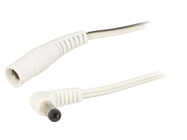Cablu Alimentare Alb 2x0,5mm2 DC 5,5/2,1 la DC 5,5/2,5 &icirc;n Unghi