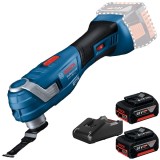 Bosch GOP 185-LI + GBA + GAL 18V-40 - Multicutter + Set 2 acumulatori si incarcator Li-Ion 18 V 5 Ah