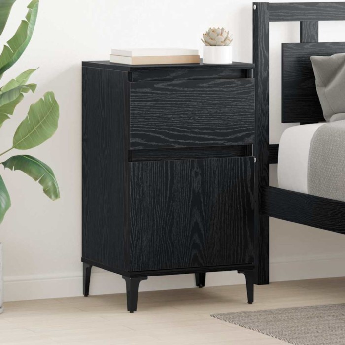 Dulap de noapte Stejar negru 40 x 35 x 70 cm Lemn compozit