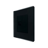 Cumpara ieftin Priza internet Luxion neagra cu rama din sticla, design modern