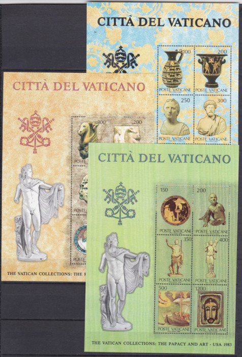 DB1 Opere de Arta Antica din Vatican 3 x MS MNH