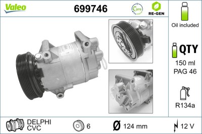 VALEO 699746 VALEO RE-GEN REMANUFACTURED Compresor, climatizare foto