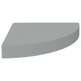 Raft de colt suspendat, gri, 25x25x3,8 cm, MDF
