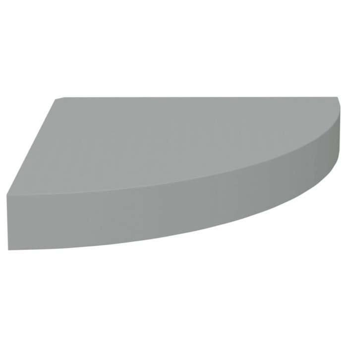 Raft de colt suspendat, gri, 25x25x3,8 cm, MDF