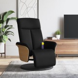 VidaXL Fotoliu de masaj rabatabil cu suport de picioare, negru, textil