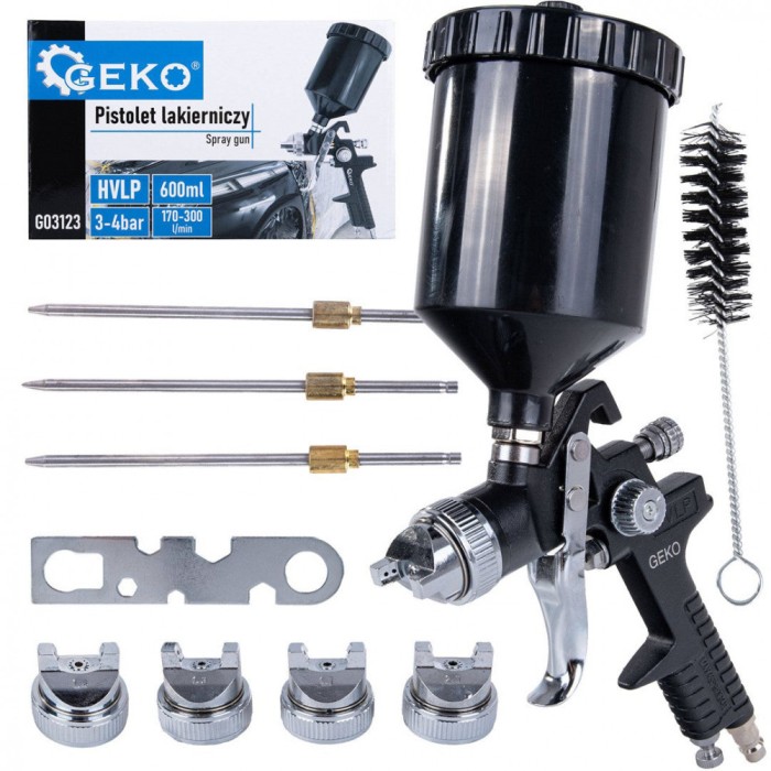 Pisto de vopsit HVLP cu 4 duze, Geko G03123