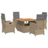 Cumpara ieftin Set mobilier de gradina cu perne, 5 piese, bej, poliratan