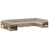 vidaXL Seturi de canapele cu pernă 10 pcs Lemn Solid de Acacia 3383894