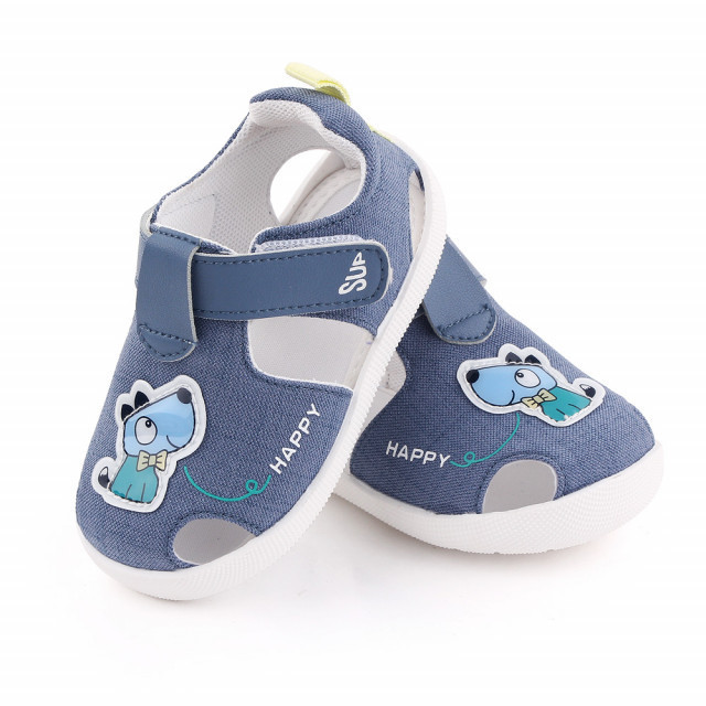 Pantofiori decupati bleu pentru baietei - Happy sup (Marime Disponibila: