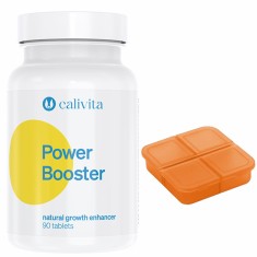 Set supliment alimentar si cutie pastile, recomandat in crestere, Power Booster 90 tablete, caliVita