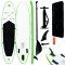 vidaXL Set de placă SUP gonflabilă, verde și alb 92733