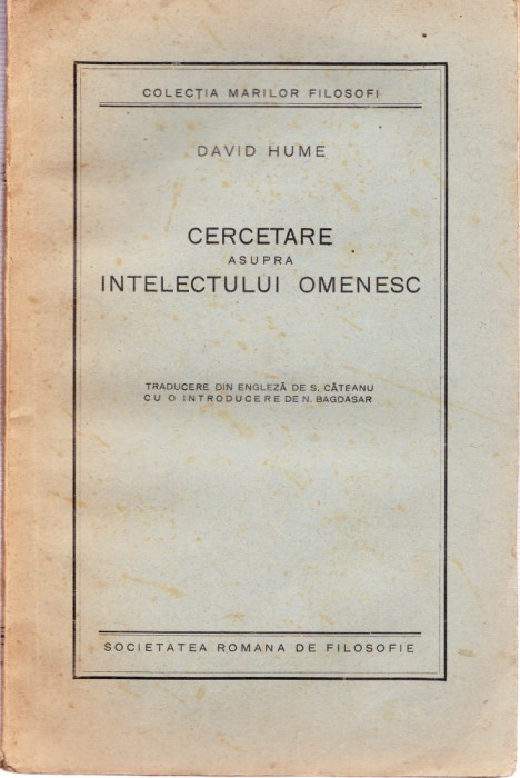 AS - DAVID HUME - CERCETARE ASUPRA INTELECTULUI OMENESC