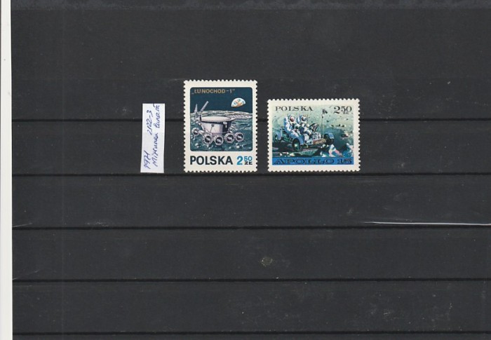 POLONIA - COSMOS - MISIUNI PE LUNA ( MI PL 2122-2123 ) 1971 MNH